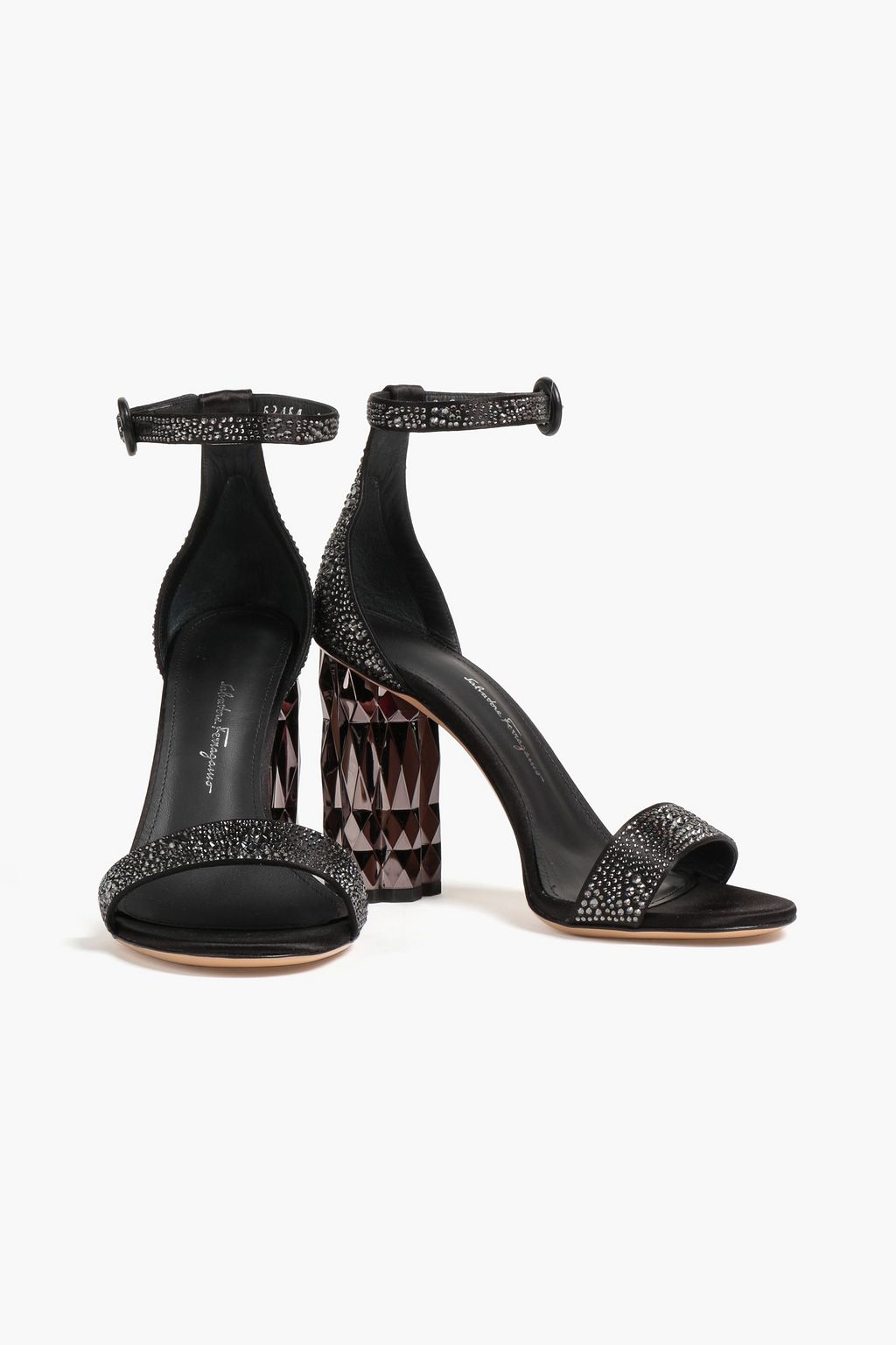 FERRAGAMO Azalea crystal-embellished satin sandals