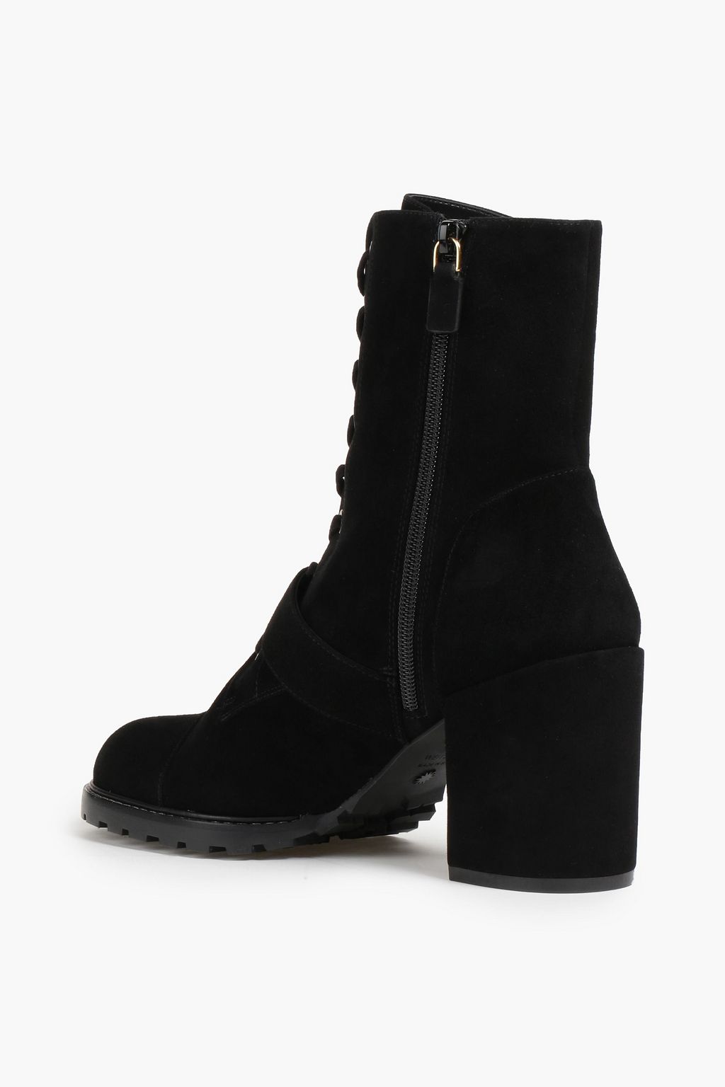 STUART WEITZMAN Embellished suede combat boots