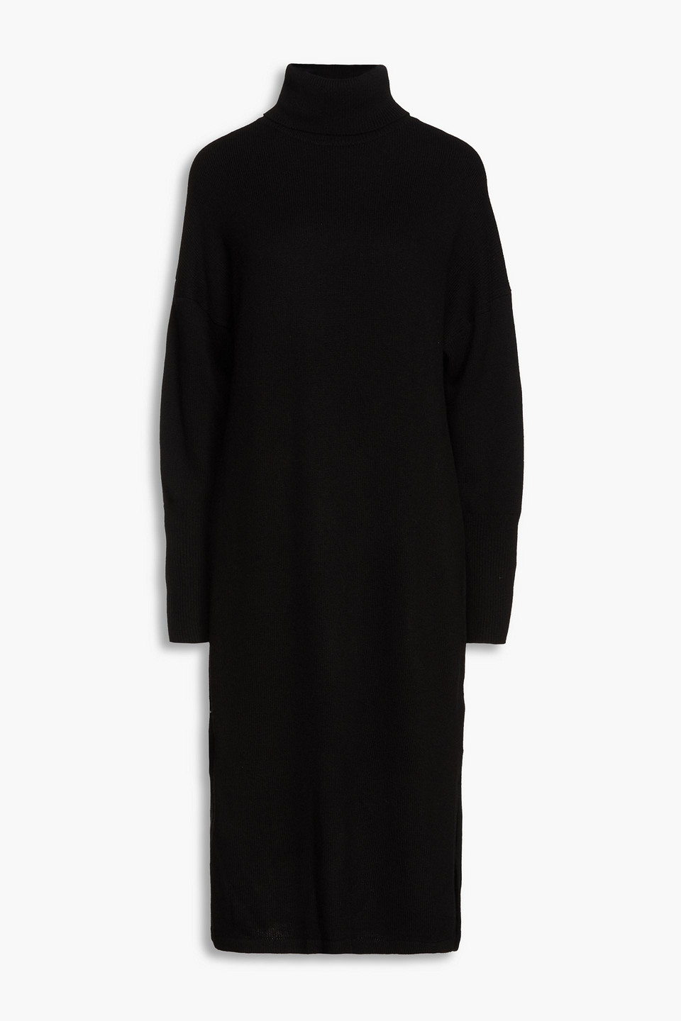 Chinti & Parker Wool And Cashmere-blend Turtleneck Dress In Black