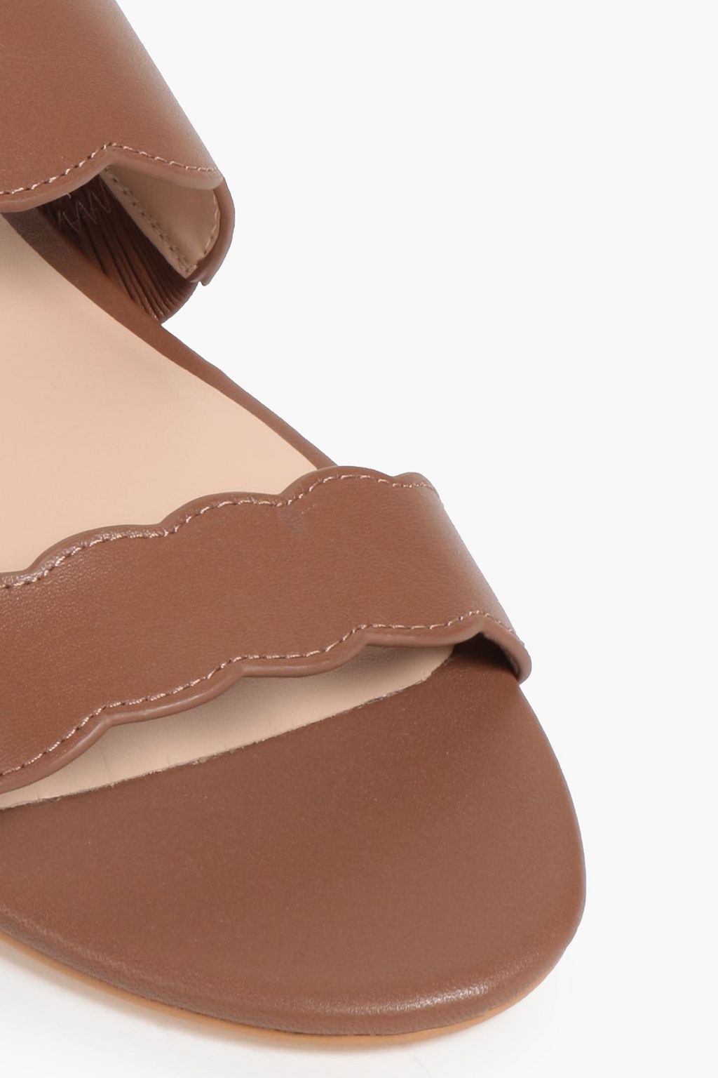 STUART WEITZMAN Santorini レザー スライドサンダル スカラップ