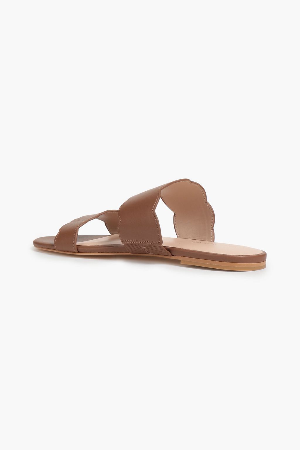 STUART WEITZMAN Santorini レザー スライドサンダル スカラップ