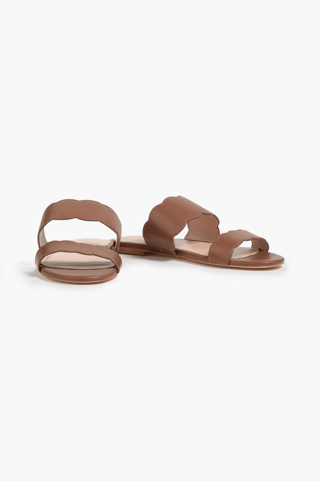 STUART WEITZMAN Santorini レザー スライドサンダル スカラップ