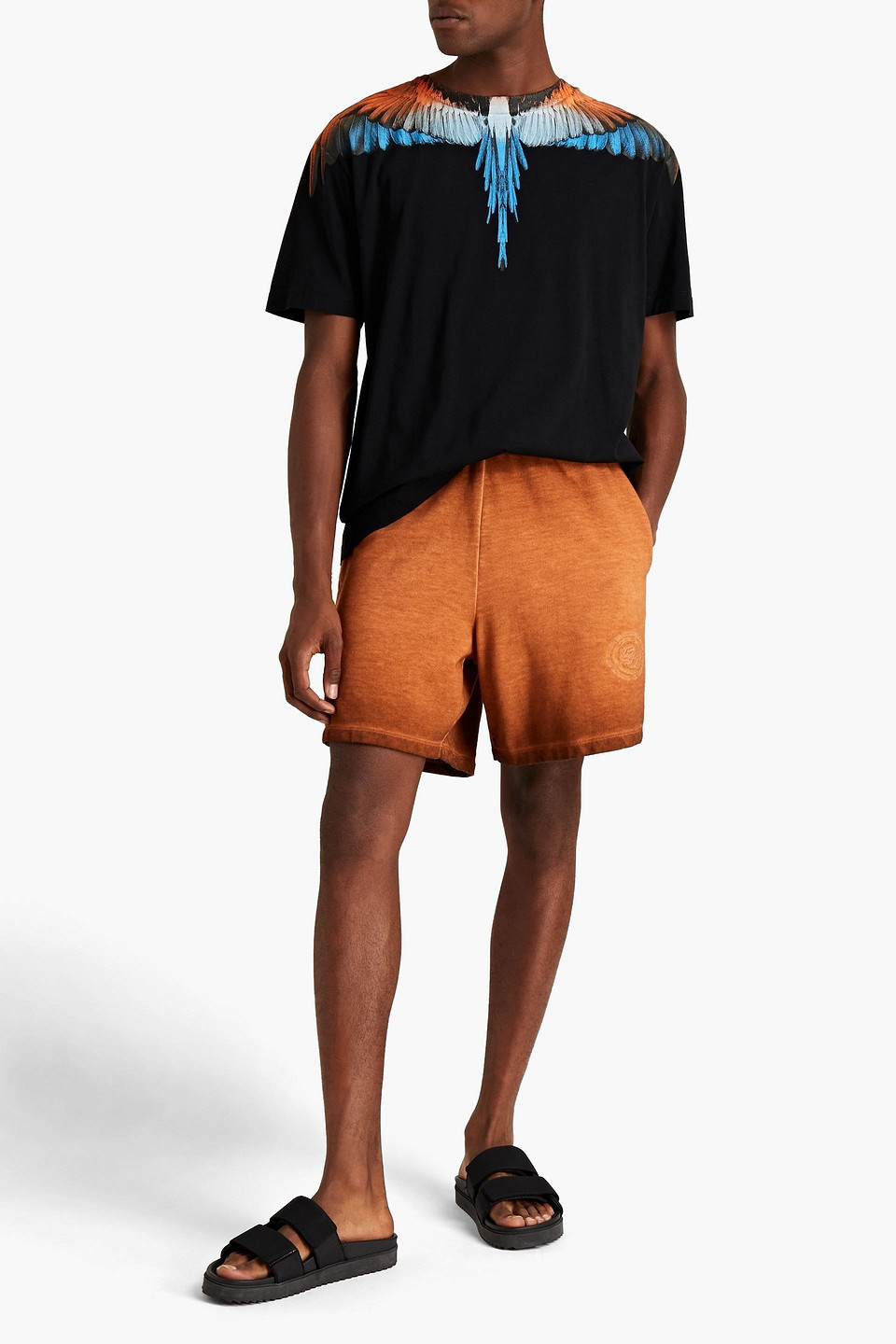 Opening Ceremony Man Logo-embroidered French Cotton-terry Shorts In Brown