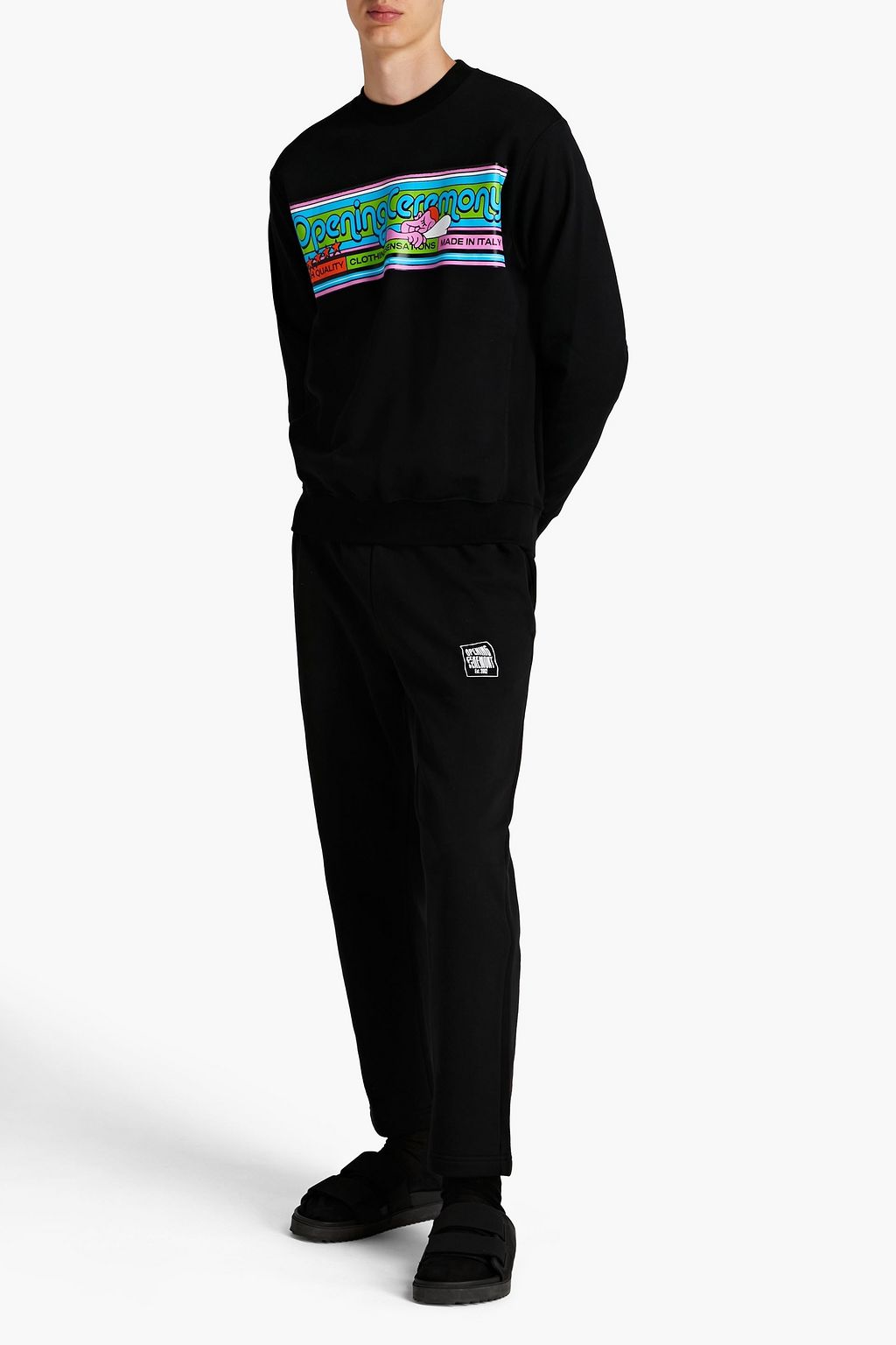 OPENING CEREMONY Logo-print French cotton-terry track pants