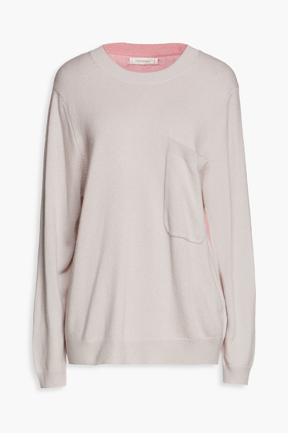 Chinti & Parker Two-tone Wool And Cashmere-blend Jumper In Neutral