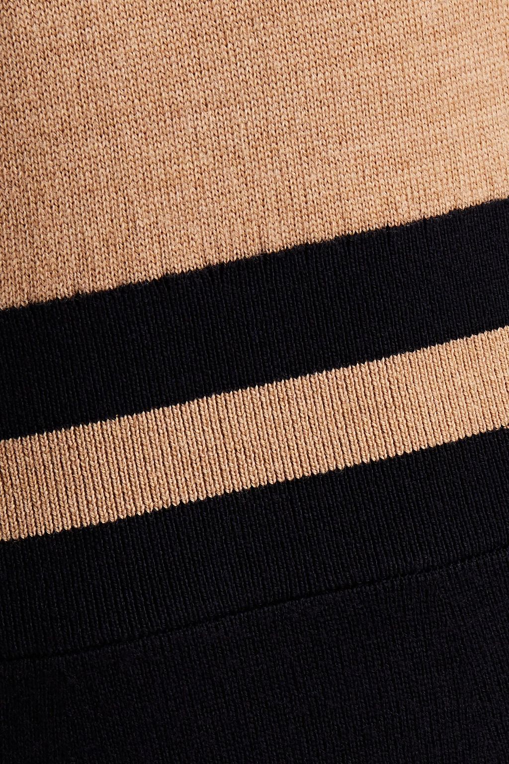 CHINTI & PARKER Embroidered striped merino wool midi dress