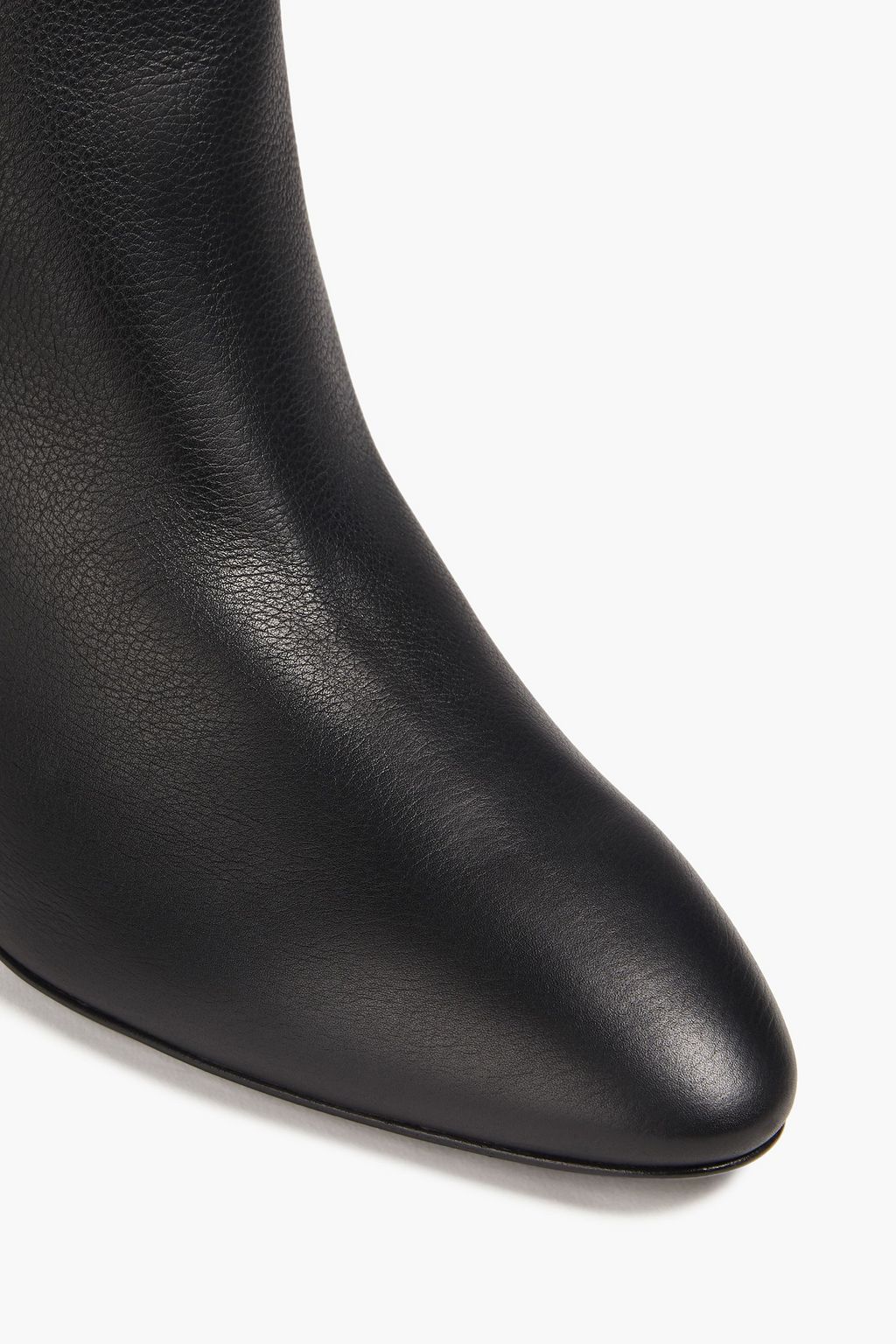 FERRAGAMO Suede-trimmed pebbled-leather knee boots