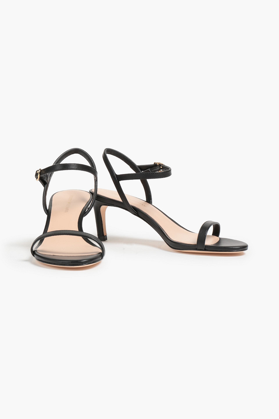 Stuart Weitzman Leather Sandals In Black