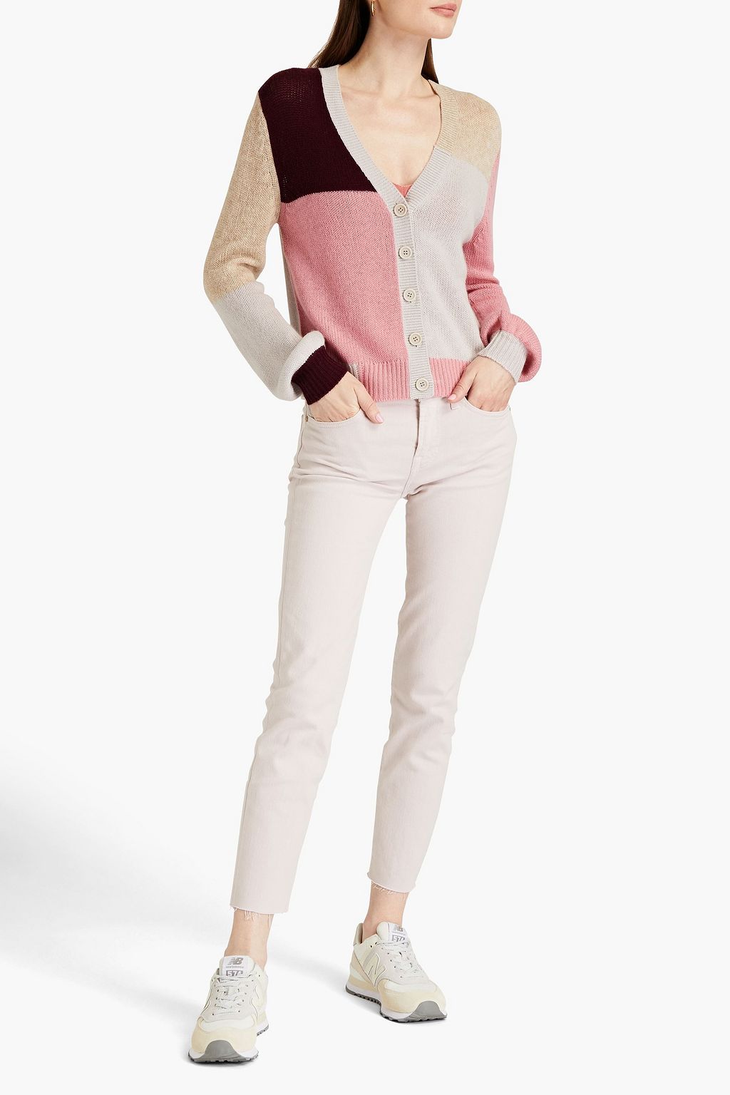 CHINTI & PARKER Colorblock wool and cashmereblend cardigan THE