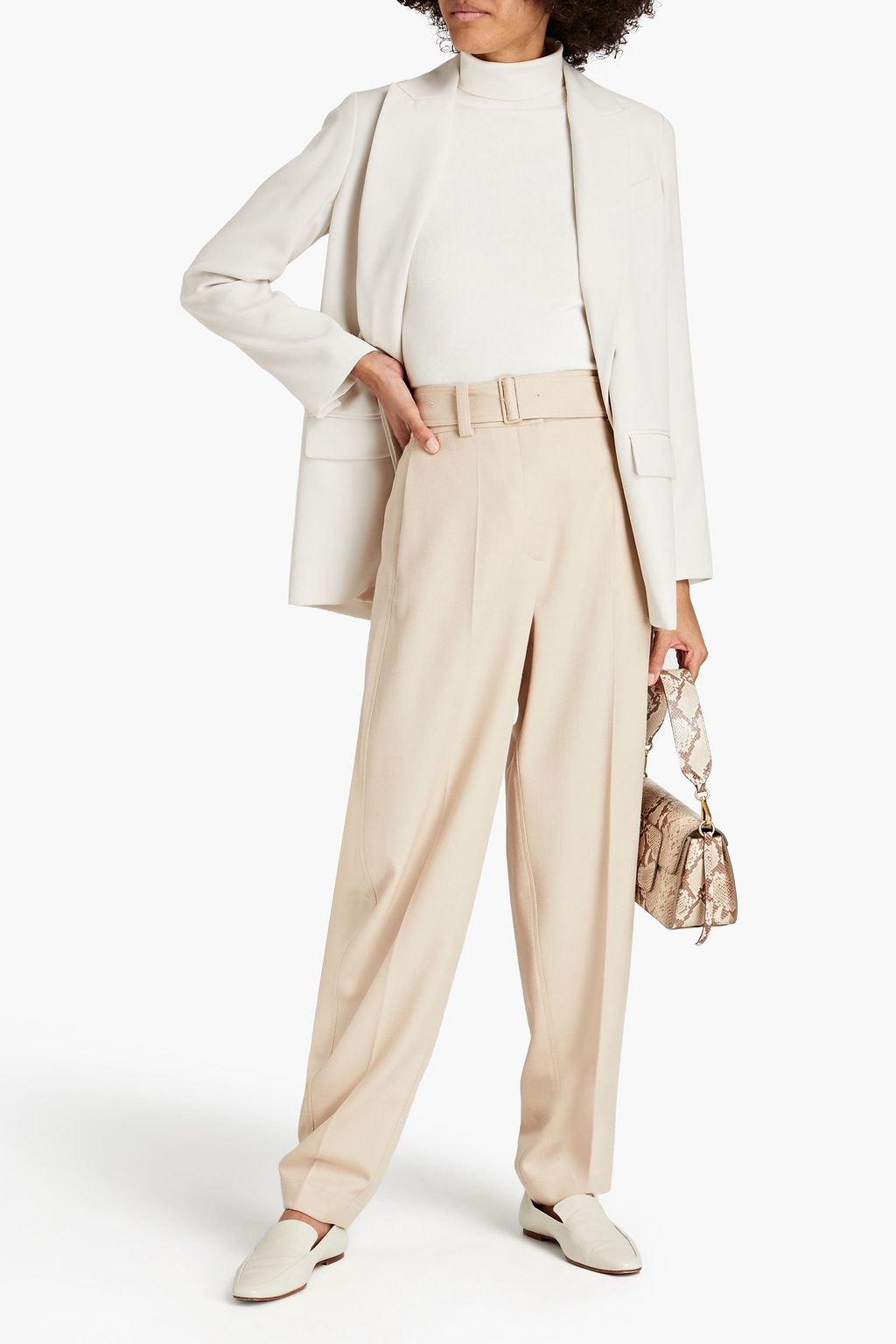JOSEPH Taavi belted wool-twill tapered pants