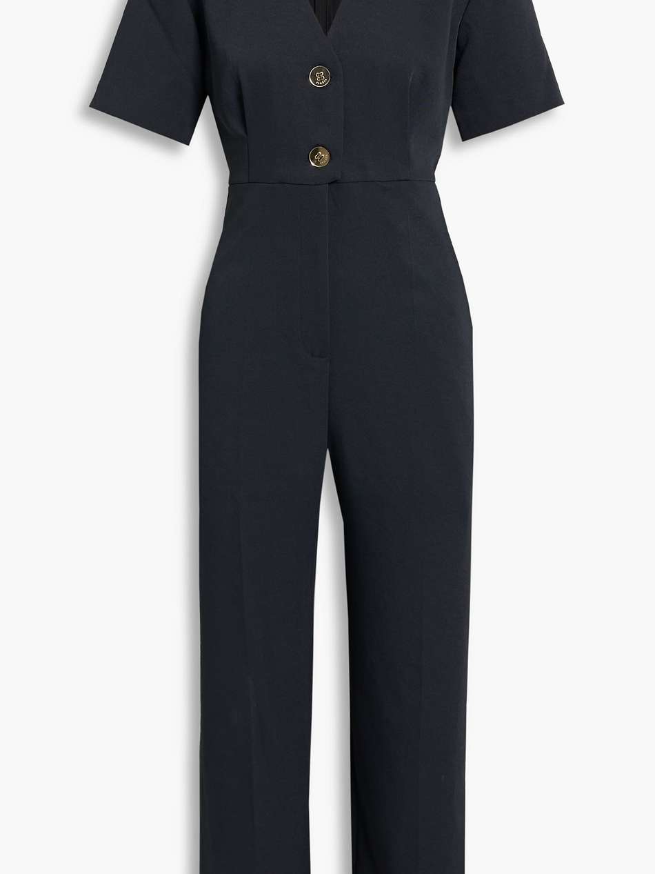 pleated twill jumpsuit