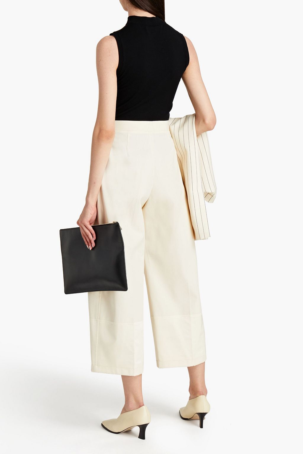JIL SANDER Mattia Cropped Hose mit weitem Bein aus Baumwoll-Canvas