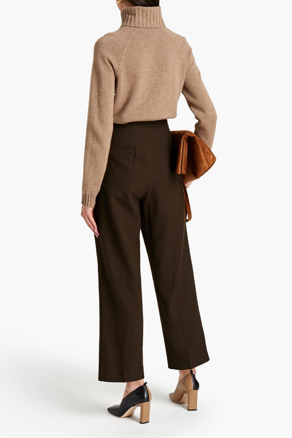 JIL SANDER Brushed wool-twill straight-leg pants