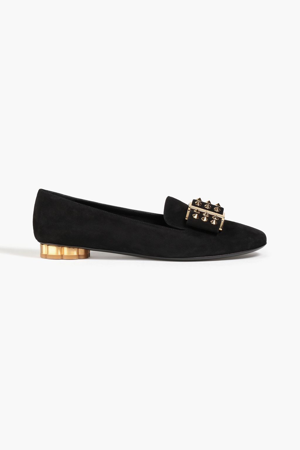 Black Sarno embellished suede loafers 