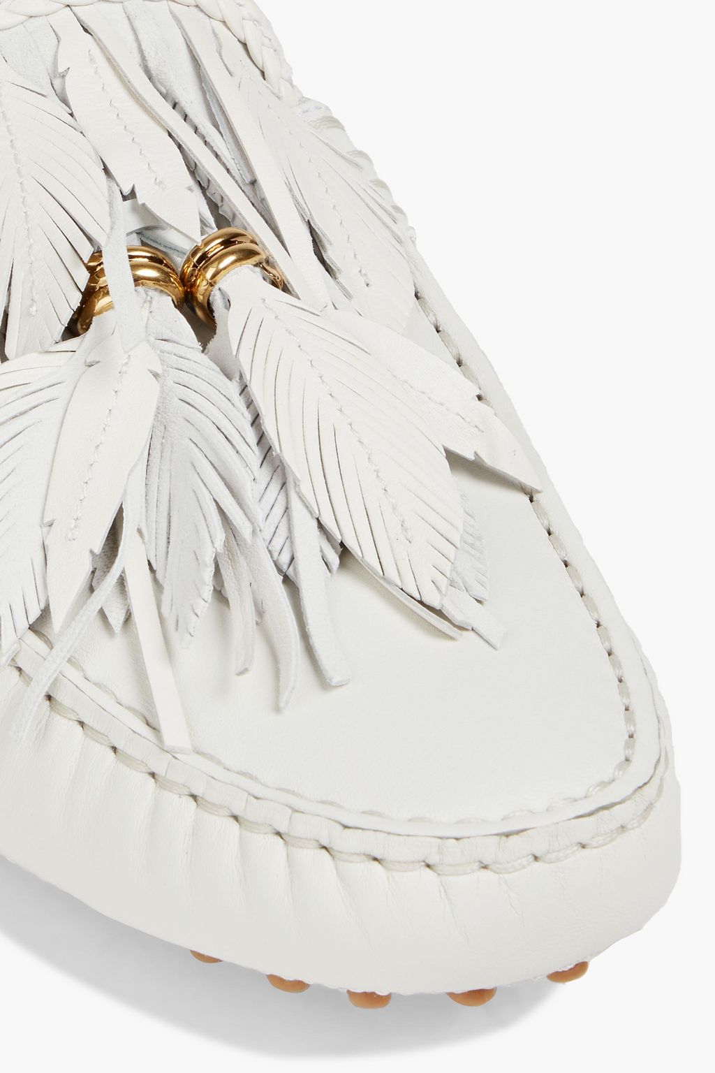 TOD'S Gommino embellished leather collapsible-heel loafers