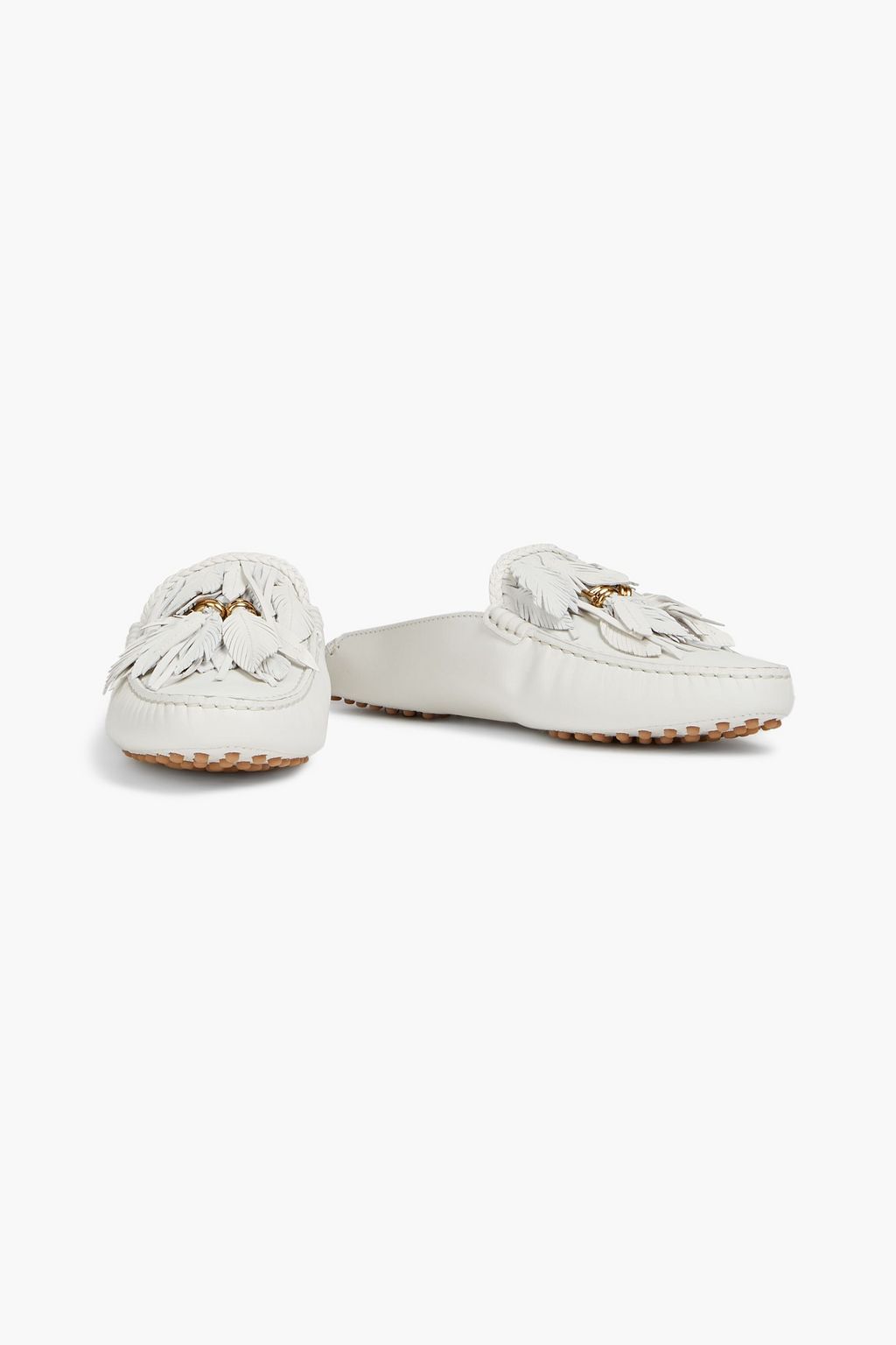 TOD'S Gommino embellished leather collapsible-heel loafers