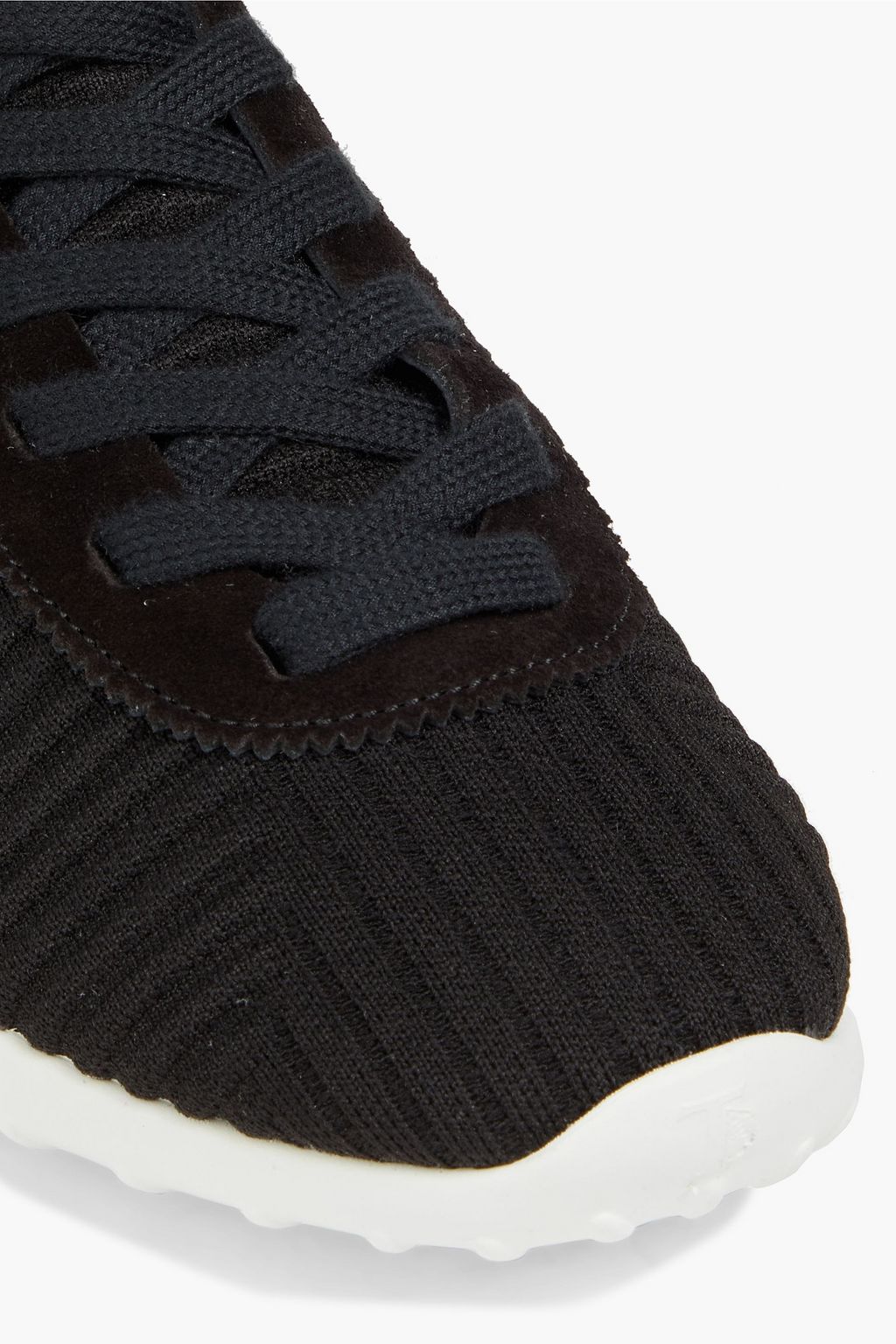 TOD'S Sportiva suede-trimmed ribbed-knit sneakers