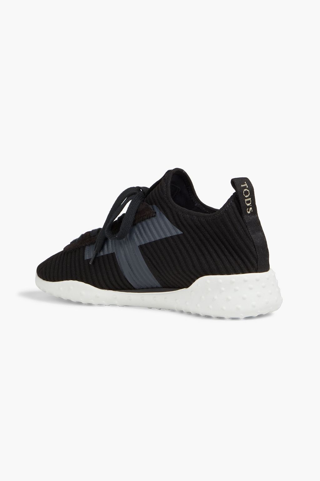 TOD'S Sportiva suede-trimmed ribbed-knit sneakers