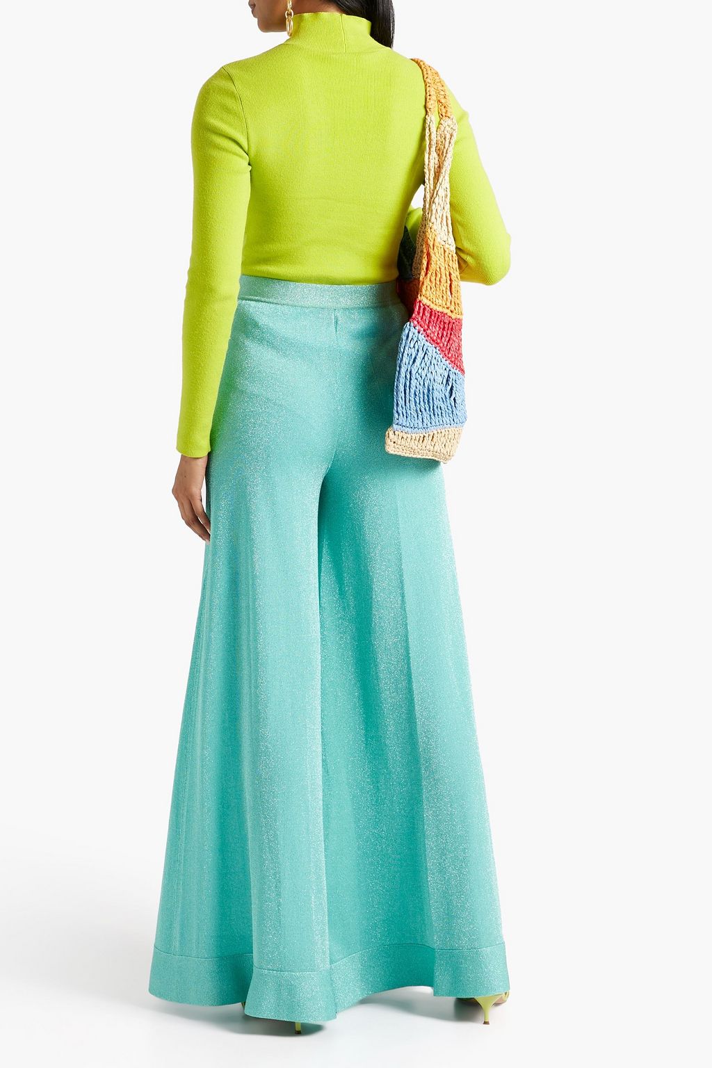 MISSONI Metallic crochet-knit wide-leg pants
