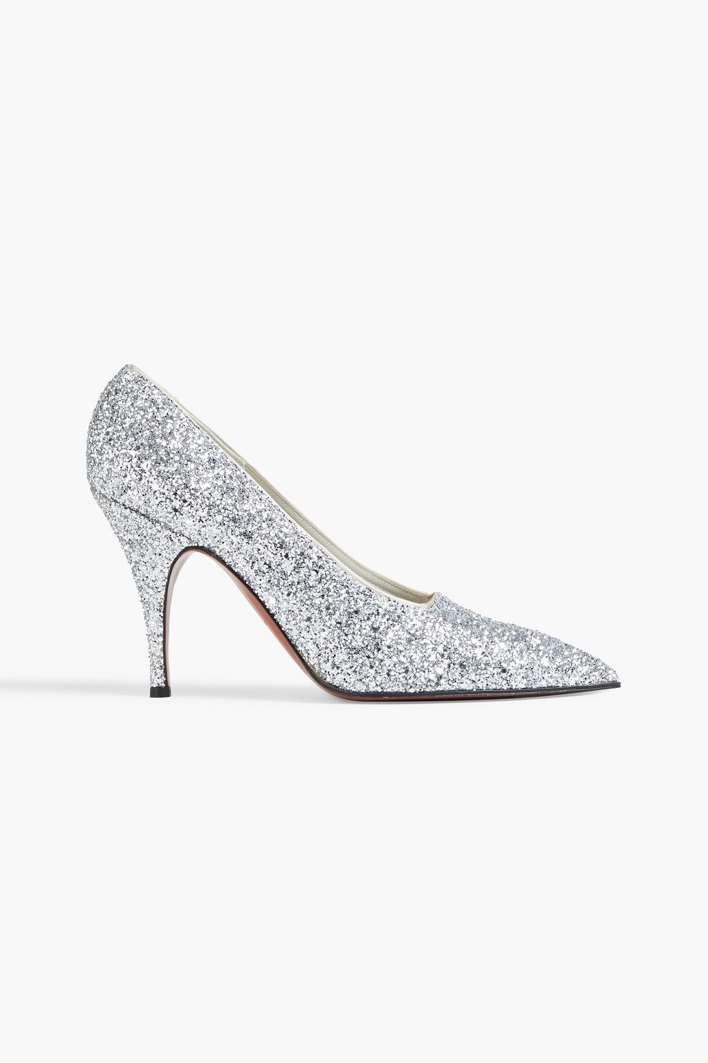 silver canvas pumps