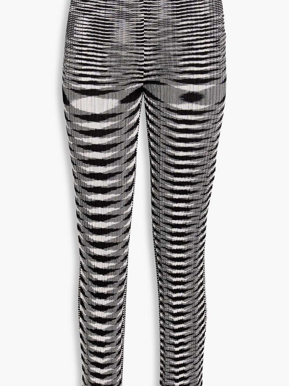 space-dyed crochet-knit silk-blend straight-leg pants