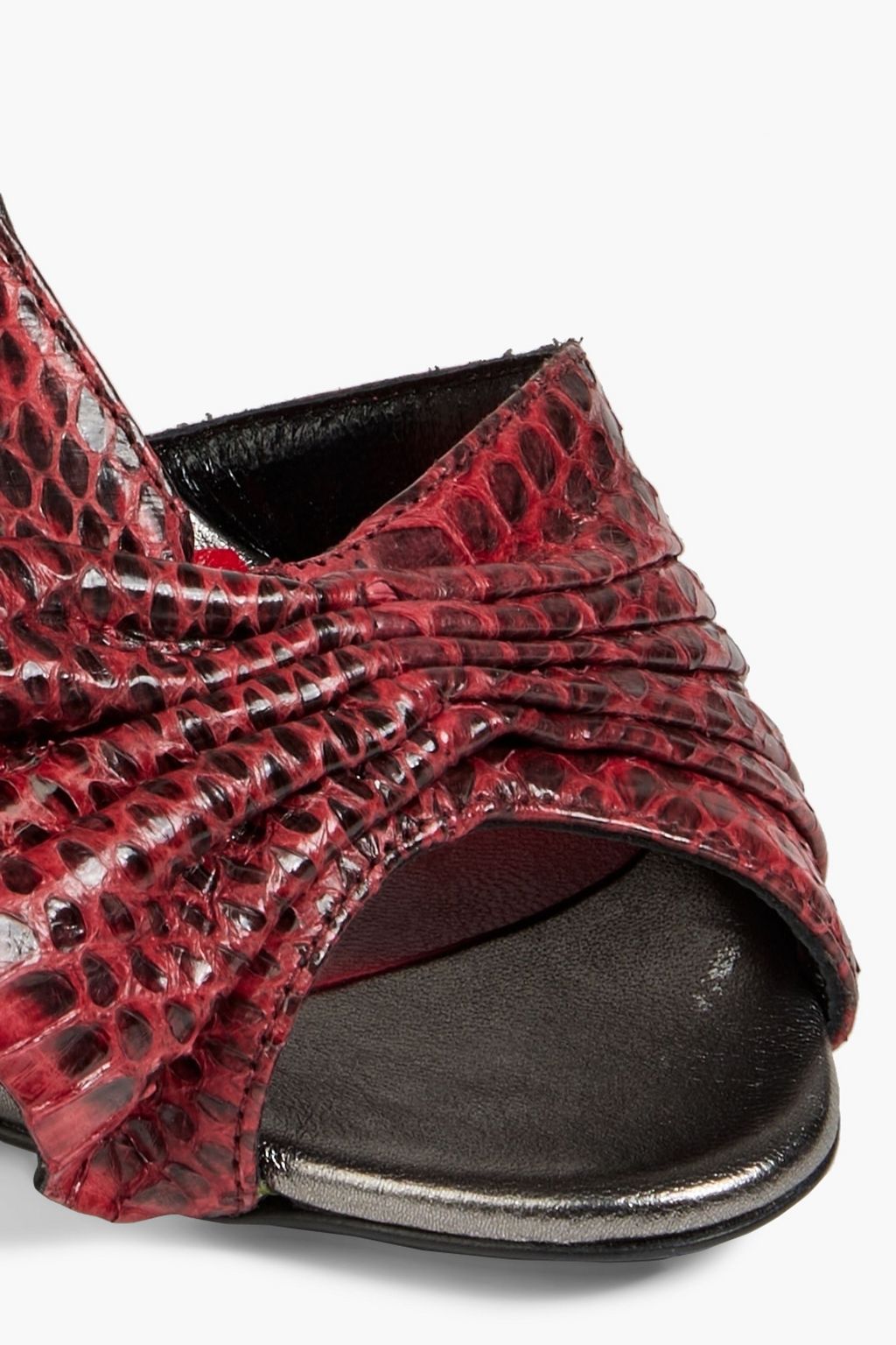 MISSONI Metallic snake-effect leather slingback sandals