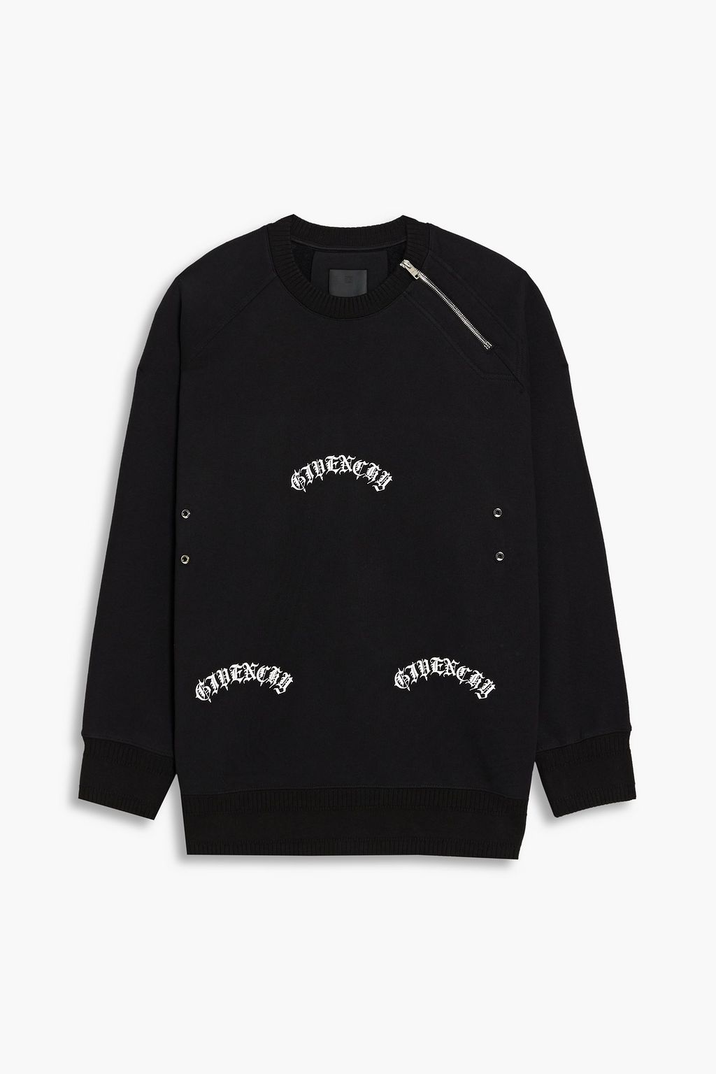 GIVENCHY Zip-detailed printed cotton-fleece sweatshirt | THE OUTNET