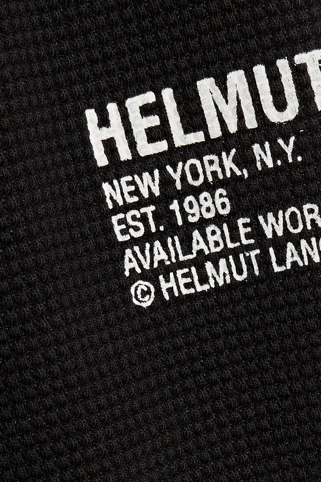 HELMUT LANG Printed waffle-knit cotton-blend T-shirt