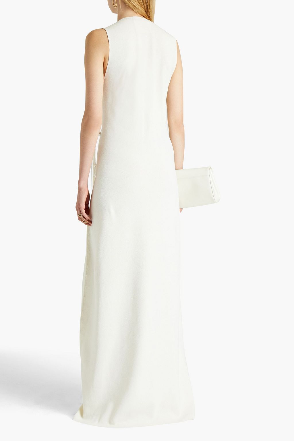 JIL SANDER Fringed silk-blend maxi dress