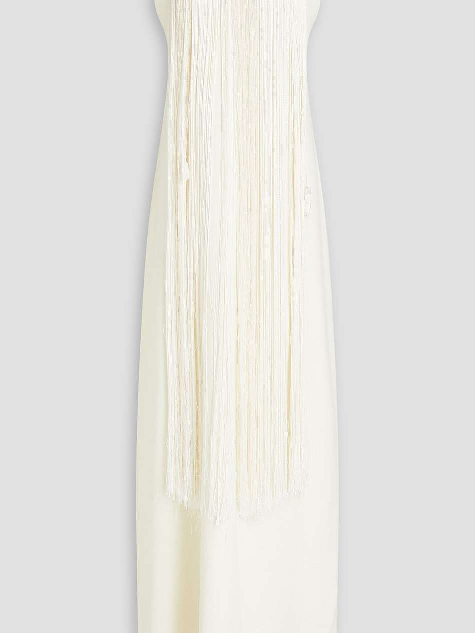 fringed silk-blend maxi dress