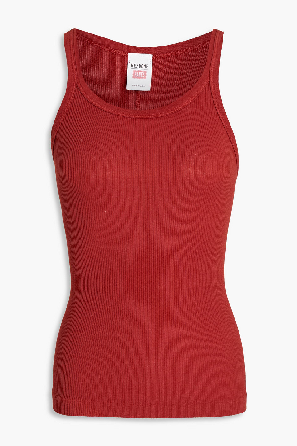 Ribbed cotton-jersey tank