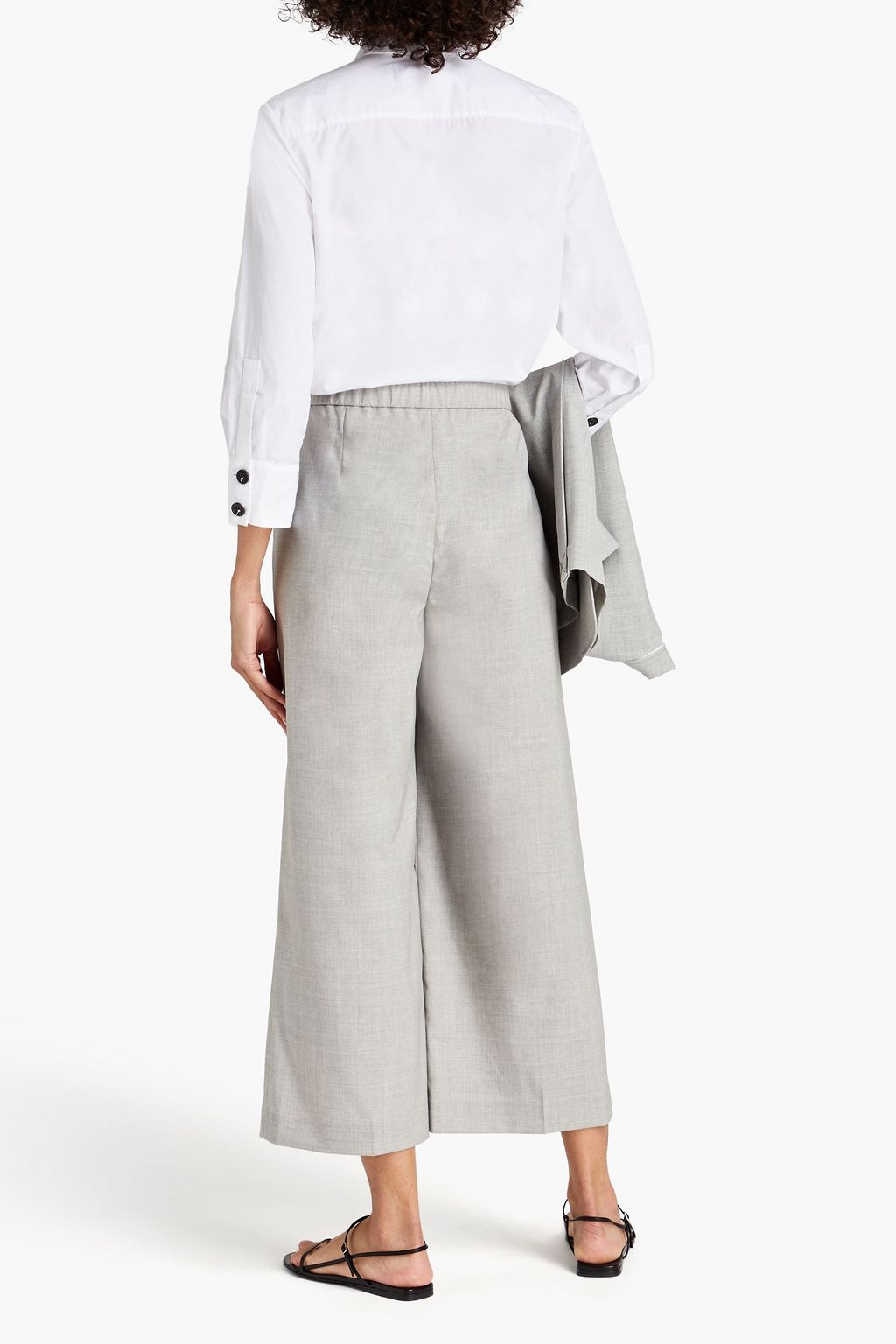 THEORY Cropped wool straight-leg pants