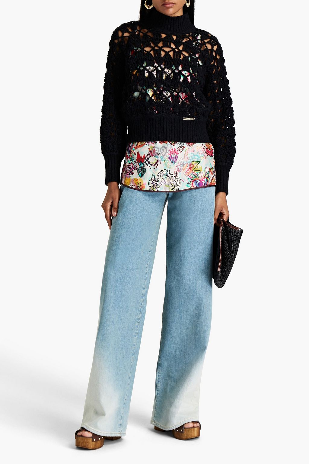 ZIMMERMANN Open-knit wool, alpaca and hemp-blend turtleneck sweater