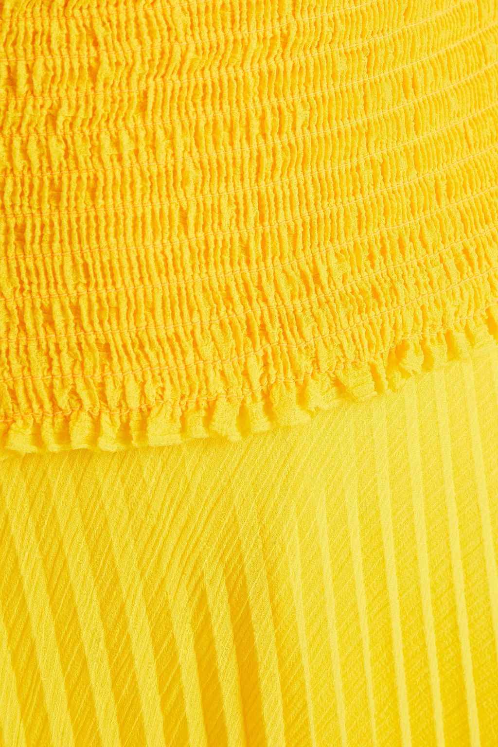 BALMAIN Pleated shirred georgette maxi skirt