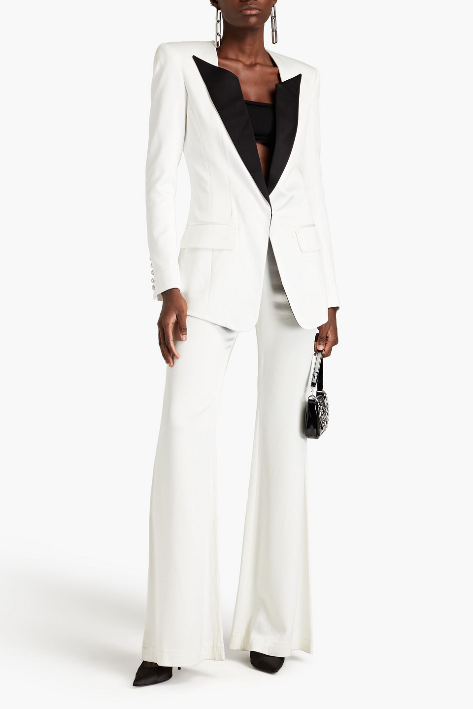 Balmain Two-tone Satin-crepe Blazer