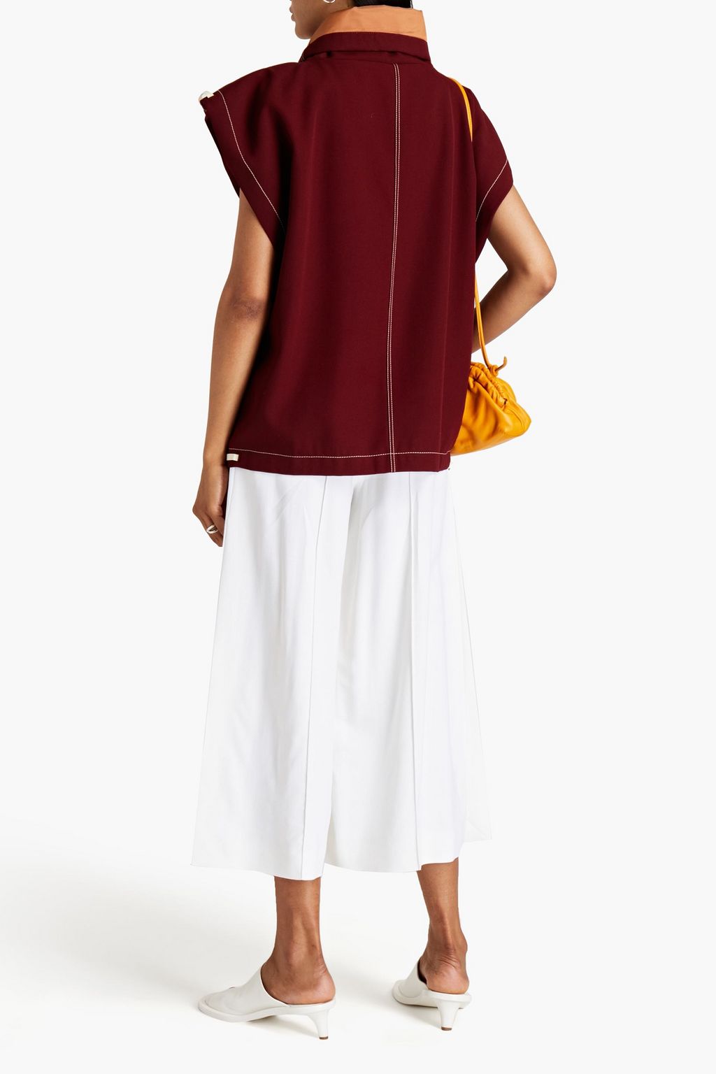 JIL SANDER Wool-twill turtleneck top