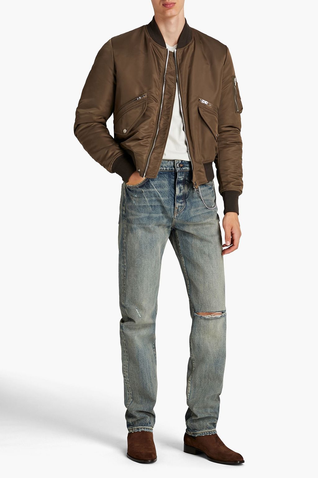 AMIRI Straight-fit distressed faded denim jeans