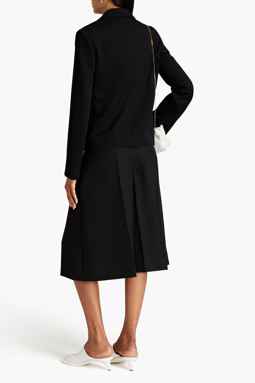 JIL SANDER Satin-trimmed grain de poudre wool blazer