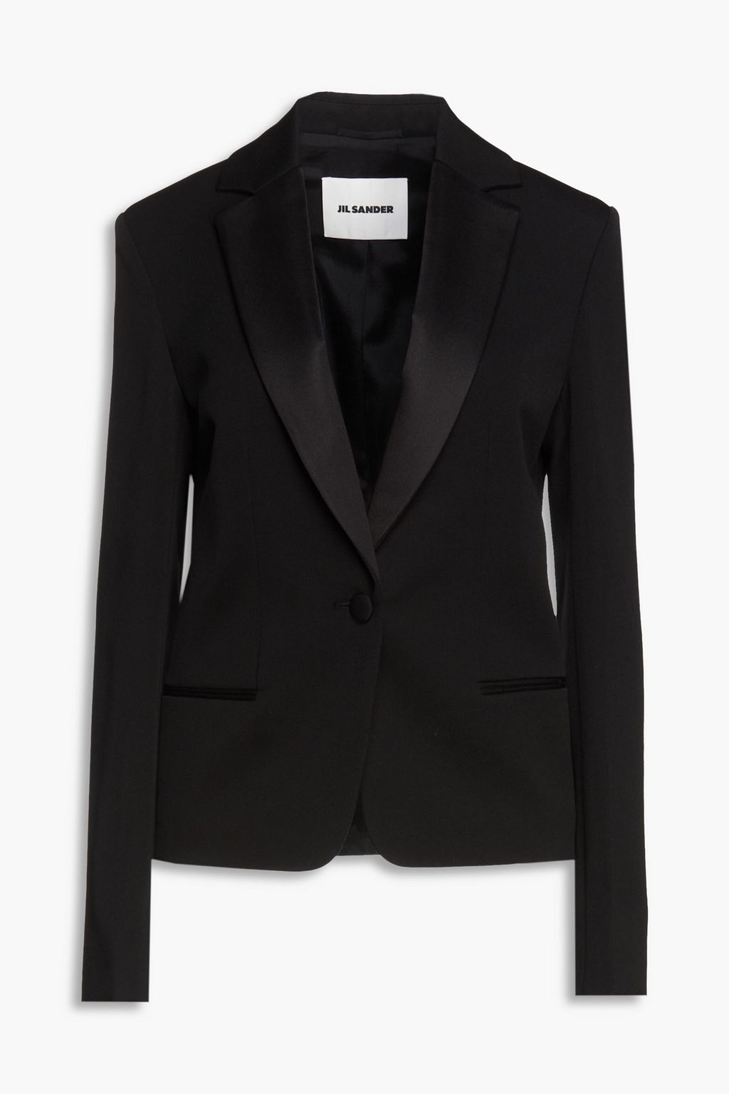 lenen Koreaans Verdampen JIL SANDER Satin-trimmed grain de poudre wool blazer | Sale up to 70% off |  THE OUTNET