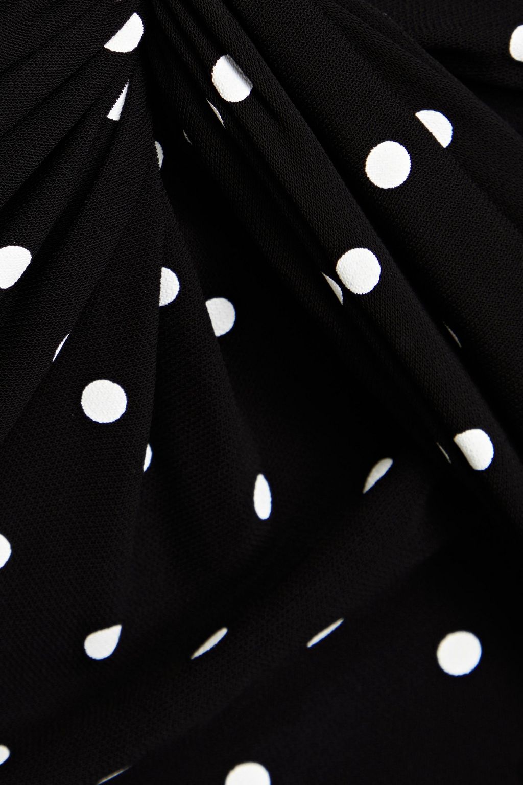 BALMAIN Fringed polka-dot crepe midi skirt