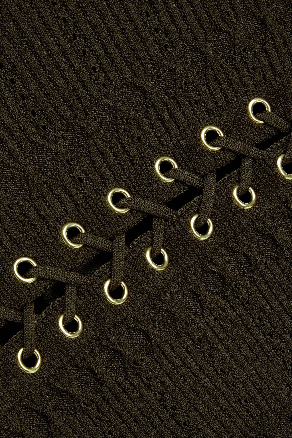 BALMAIN Minikleid aus Rippstrick mit Schnürung