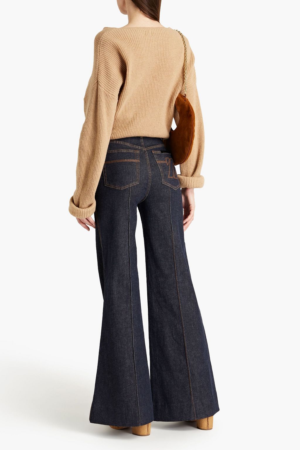ZIMMERMANN Embroidered high-rise flared jeans