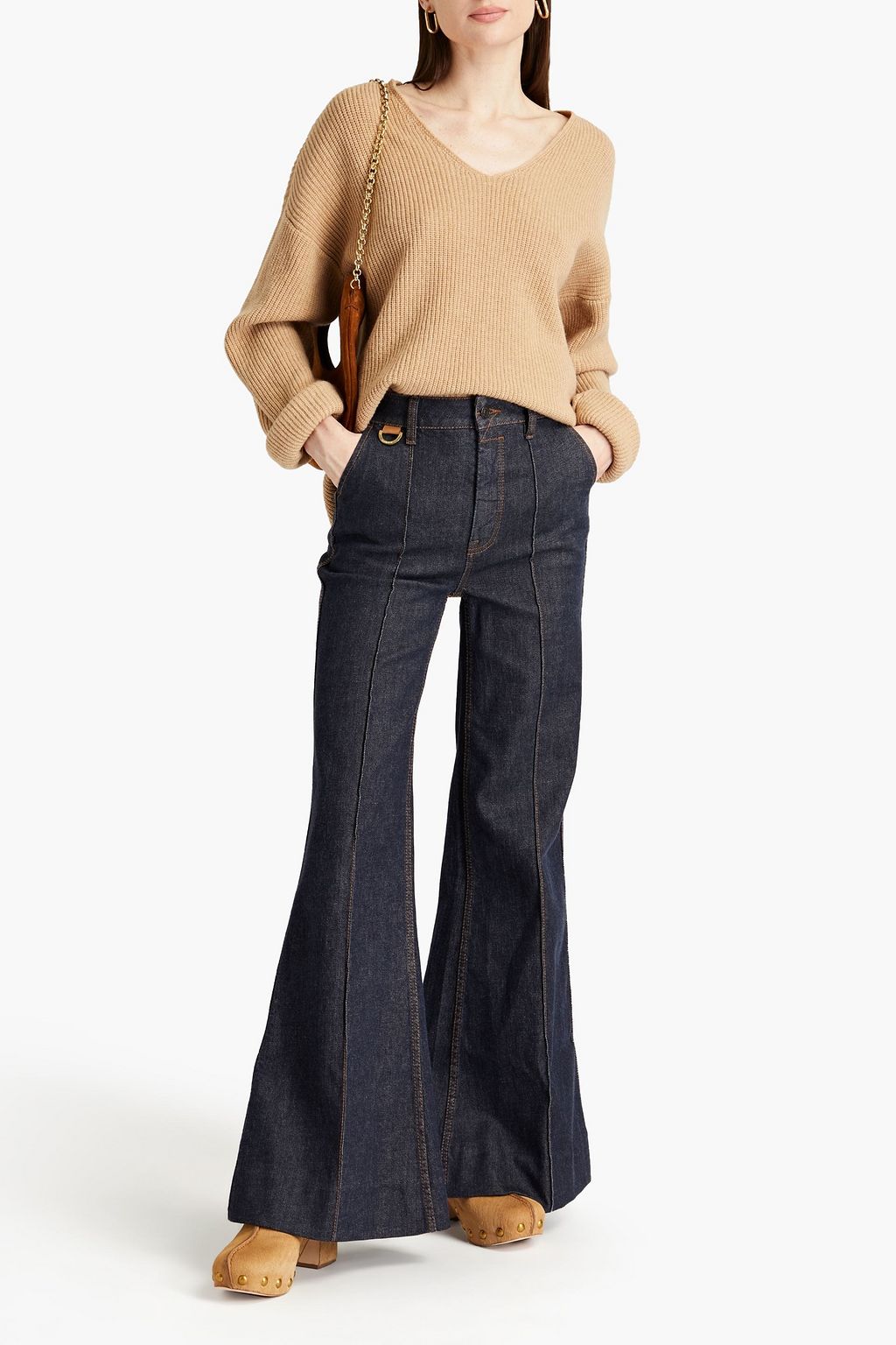ZIMMERMANN Embroidered high-rise flared jeans