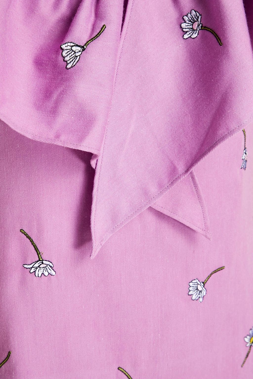 OLIVIA RUBIN Maggie embroidered slub-twill midi dress