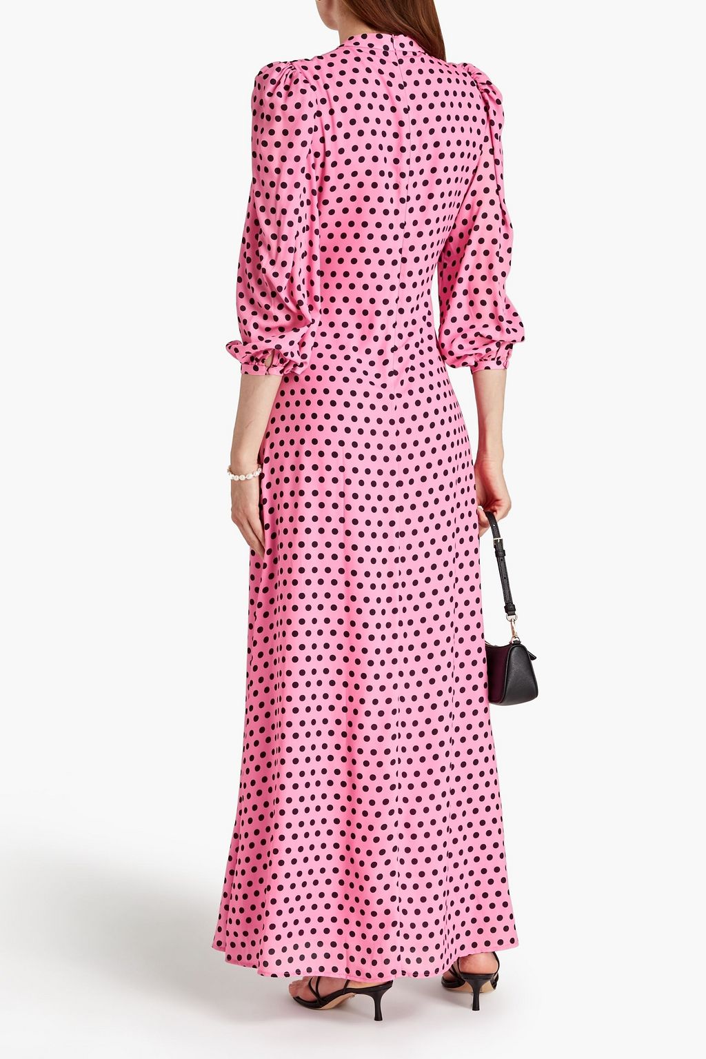 OLIVIA RUBIN Elizabeth polka-dot crepe maxi dress
