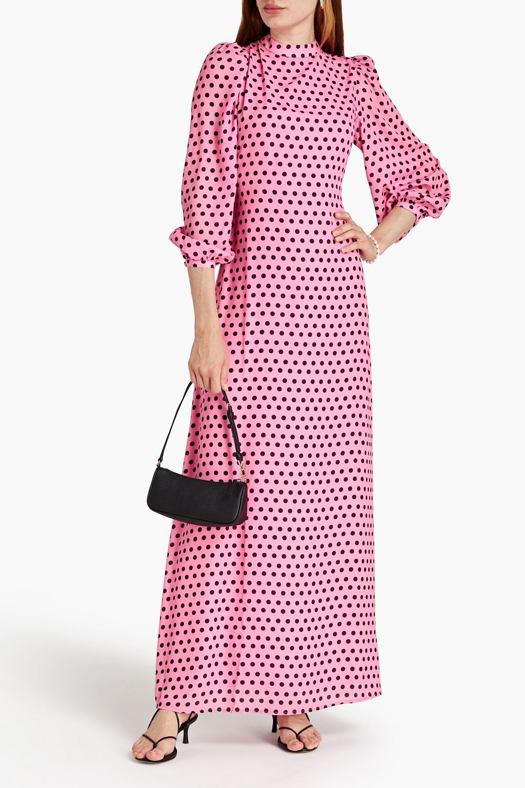 OLIVIA RUBIN Elizabeth polka-dot crepe maxi dress