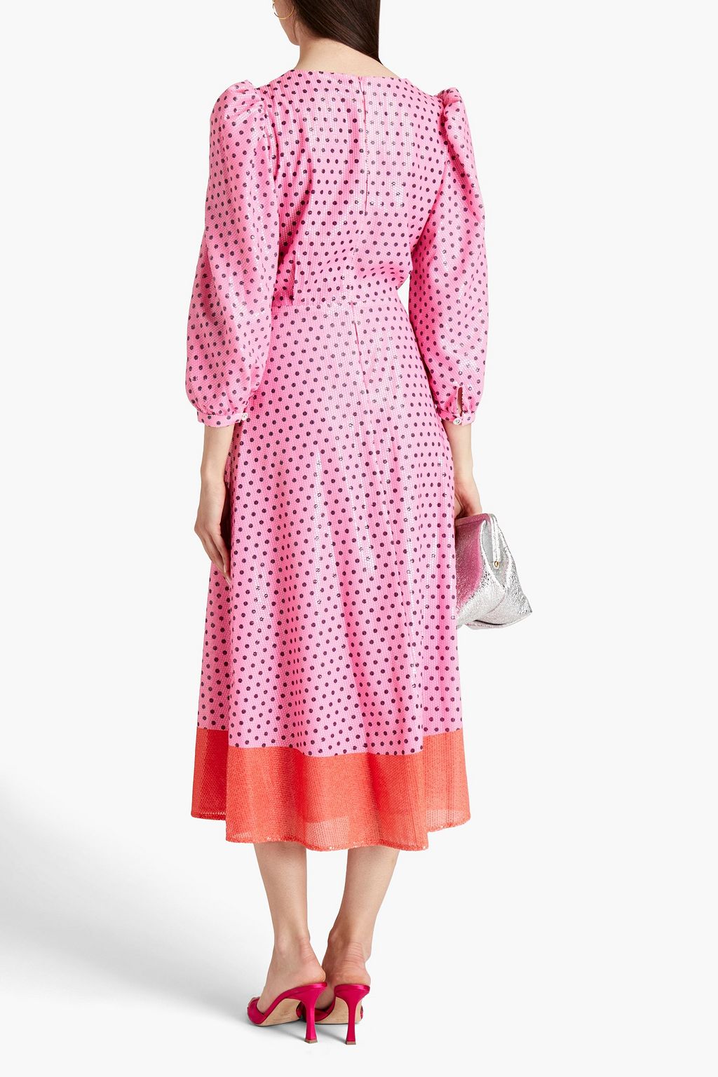 OLIVIA RUBIN Imogen polka-dot crepe de chine midi dress