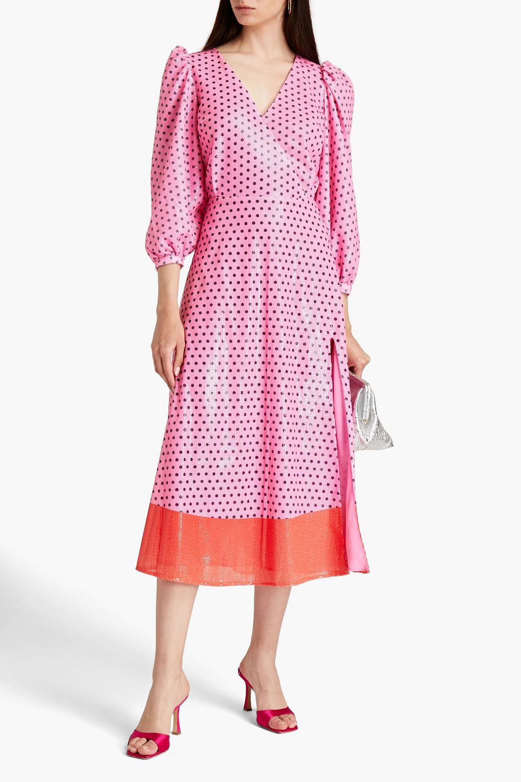 OLIVIA RUBIN Imogen polka-dot crepe de chine midi dress