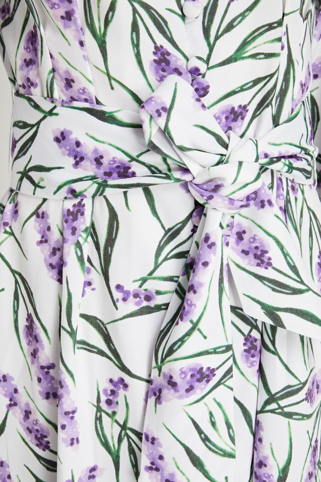 OLIVIA RUBIN Annie tie-front floral-print twill midi shirt dress