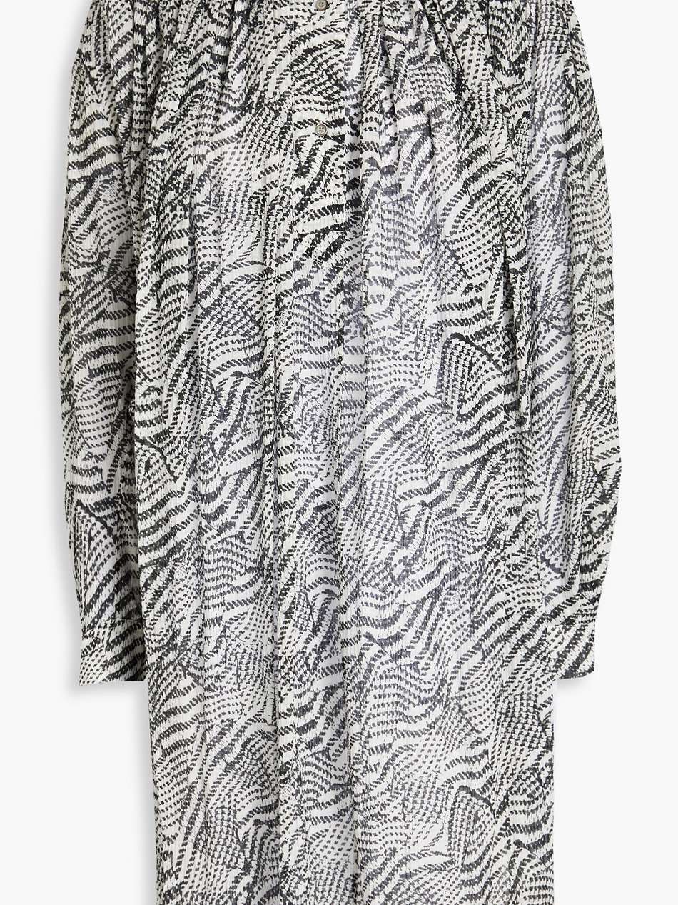 erika printed cotton and silk-blend gauze mini dress